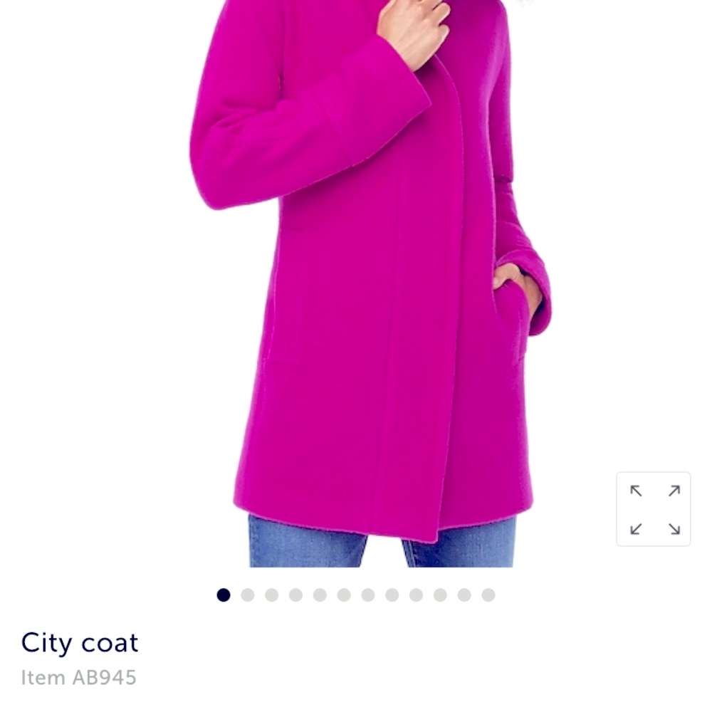 J.Crew wool coat in beautiful jewel tone fushia, size 2.